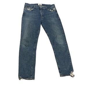 Agolde Toni Mid Rise Straight Ankle Jeans Blue Size 30